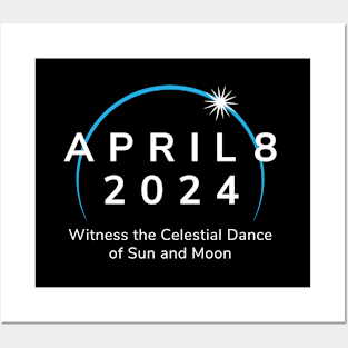 Celestial Dance: April 8, 2024 Solar Eclipse Commemoration Posters and Art